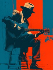 Blues created with Generative AI Technology, ai, generative