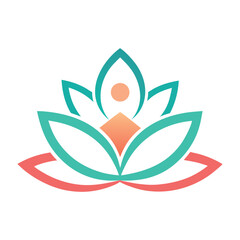 modern yoga logo design lotus theme