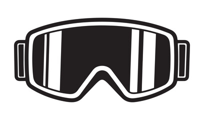 Hand drawn black and white illustration of ski goggles