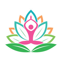 modern yoga logo design lotus theme