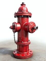 Classic red fire hydrant on paved surface