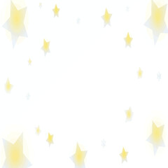 A whimsical white background adorned with a scattering of glowing yellow and light blue gradient stars, creating a soft and dreamy frame.
