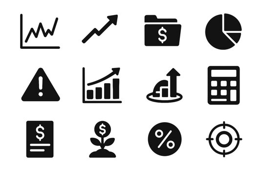 Pie icon arrow vector profit plant trend investment icons analytics growth roi