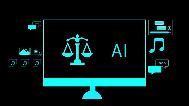 AI governance system with digital law, ethical control and data compliance, management, regulation, accountability, and secure decision making for fair and transparent technology operations. 4k video