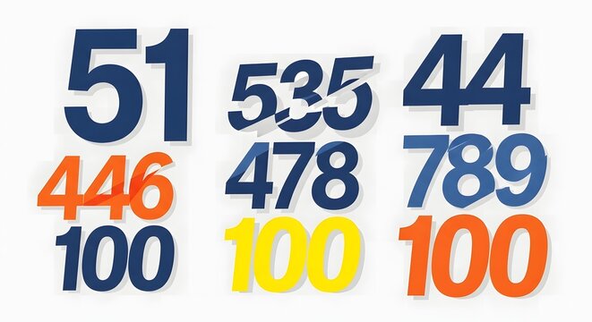 Collection of diverse numbers in various colors and sizes.