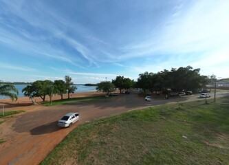 Obraz premium River beach in Ubarana on the banks of Ribeirão da Fartura, a Tietê River tributary