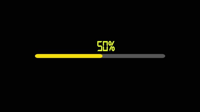 Loading bar and percentage Futuristic progress loading bar 0-100 percent. Colorful Loading Progress Bar Animation. Abstract loading icon animation.