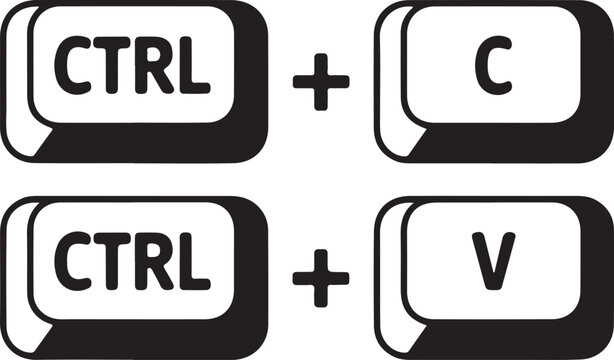 Keyboard Shortcut Icons For Copy And Paste And Cut And Paste ctrl c ctrl v