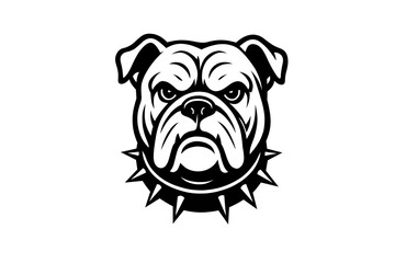 black and white bulldog vector