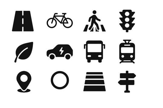 Speed icon marker light leaf sidewalk icons limit road vector sustainable sign