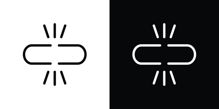 Broken link icon. Black illustration isolated for graphic and web design.