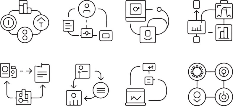 Business and Technology Process Line Icons