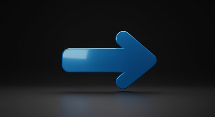 A bright blue arrow pointing to the right direction clearly