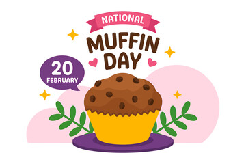 National muffin day with chocolate chip muffin on february 20th