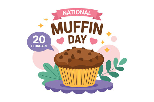 National muffin day holiday celebration on february 20 banner