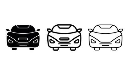 Car front view icons. and vehicle vector illustration.
