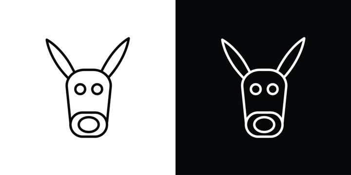 Donkey icon. Black illustration isolated for graphic and web design.