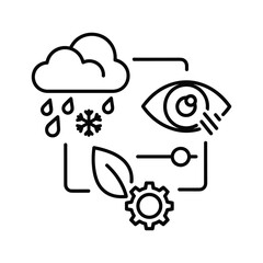 Icon representing environmental sensing, settings, and natural elements