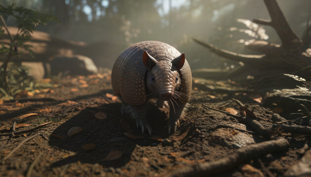 A Three-Banded Armadillo in Naturalistic Enclosure Exhibits Resource Acquisition Behavior