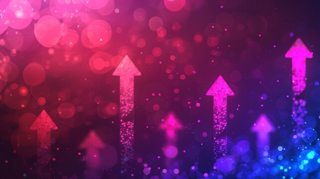 Futuristic arrow chart illustrating digital transformation and business growth in the tech economy