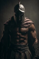 Naklejka premium Fierce Spartan warrior 