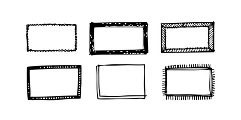 Hand drawn sketchy doodle frames boxes and borders 1