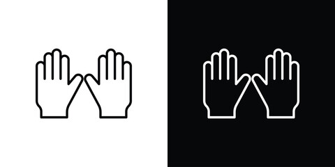 Fototapeta premium Gloves icon. Black illustration isolated for graphic and web design.