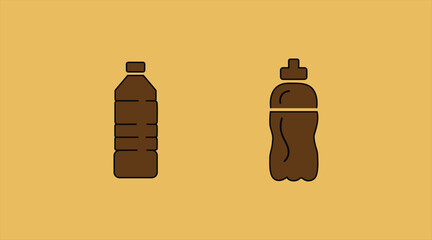 plastic bottle vector icon ,reuseable mineral water bottle flat design