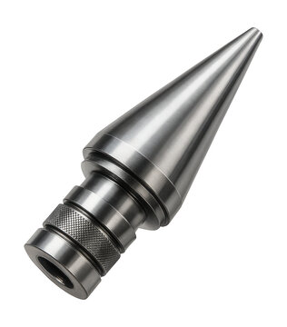 Tapered lathe mandrel for securely holding ring-shaped workpieces in machining.