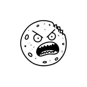 Angry cookie monster face cartoon character