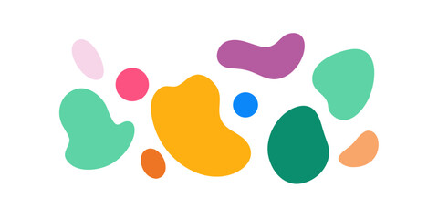 Multicolor organic shapes on a black background abstract