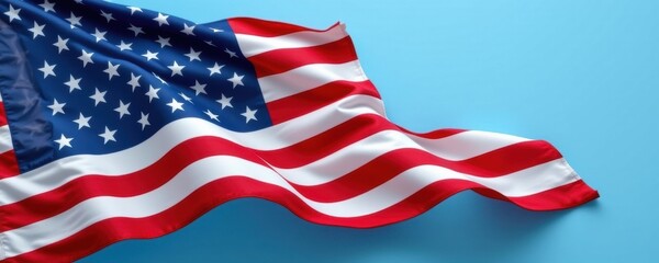 Fototapeta premium Waving american flag united states image celebration close-up national pride and freedom concept