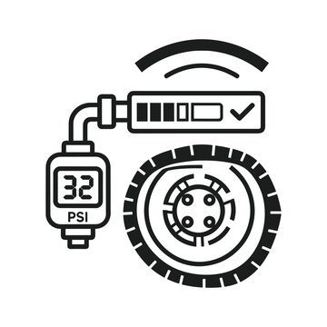 Tire pressure monitoring system tpms icon showing gauge and sensor