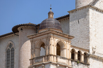 Fototapeta premium Benediction Loggia in Upper Basilica of Saint Francis of Assisi, Assisi, Italy