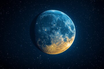 Fototapeta premium Golden Full Moon In The Sky