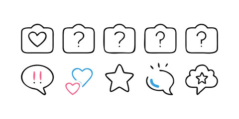 Pink and Blue Hearts with Speech Bubbles love romance