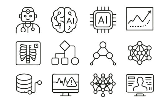 Anomaly icon vector diagnostics learning chart scan network ai icons diagnostic interface