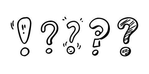 Question Mark and Exclamation Mark Symbols with Transparency