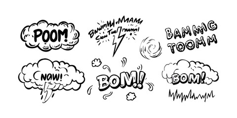 Retro Comic Book Pow Bam Bang Speech Bubbles vector