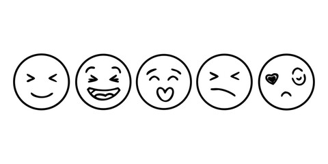 Simple Doodle of a Smiling Face with Heart Eyes emoji