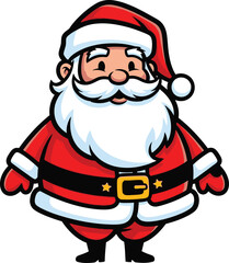 Cute cartoon santa claus vector illustration christmas holiday character