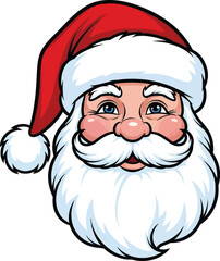 Cartoon santa claus face vector illustration christmas holiday icon