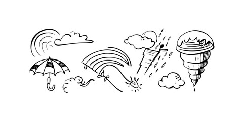 Tornado and Lightning Bolt Weather Icons storm