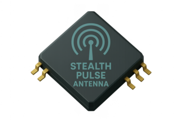 Stealth pulse antenna microchip transmitting wireless signal