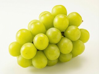 Fresh Green Grapes on White Background with Natural Shine