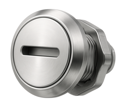 Round drive slot aluminum cam lock for building lightweight storage solutions.
