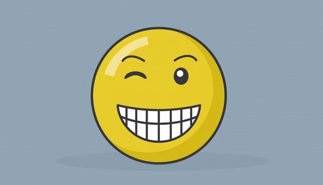 Yellow Winking Smiley Face Emoji