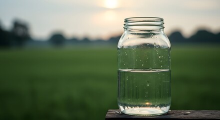 The serene simplicity of a single jar collecting water.