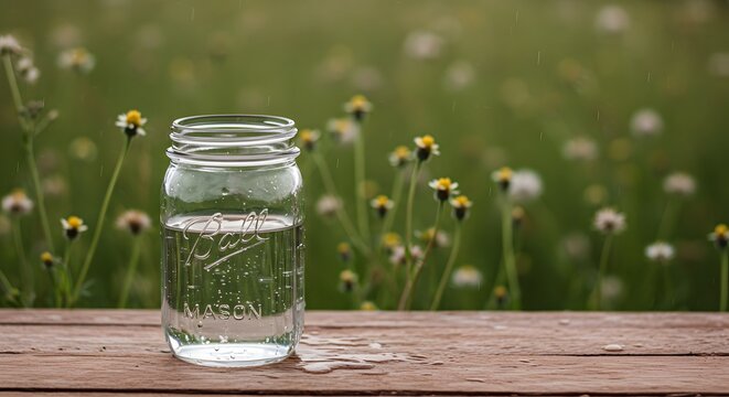 The serene simplicity of a single jar collecting water.