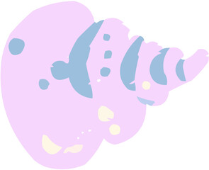 A stylized, elongated vector illustration of a conical seashell with clear spiralling lines. Excellent for ocean-themed branding, educational charts, or coastal decoration designs.